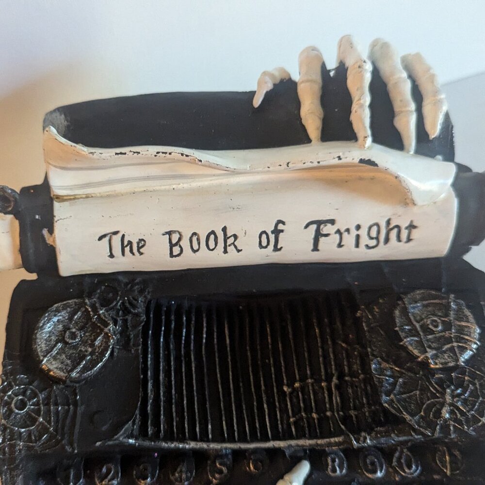 'Book of Fright' Wednesday Addams Haunted Skeleton Typewriter Halloween Gothic - Picture 8 of 15